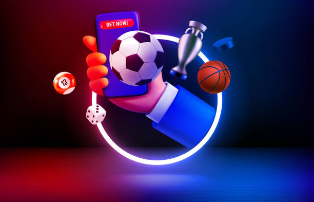 bet now concept. vivid room with showcase and neon circle and sport inventory - 电竞 幅插畫檔、美工圖案、卡通及圖標