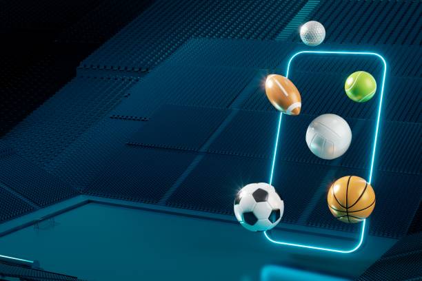 3d football object design. realistic rendering. abstract futuristic background. 3d illustration. motion geometry concept. sport competition graphic. tournament game bet content. soccer ball element. - 电竞设备 個照片及圖片檔